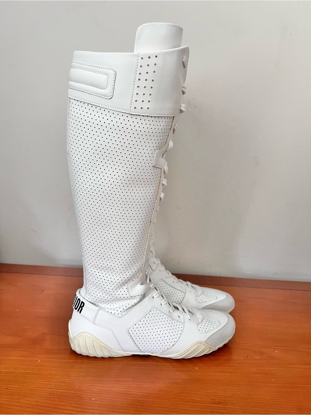 2017 Christian Dior Spring RTW J’Adior Knee High Sneakers Wrestling style Sz 38 - Picture 5 of 14